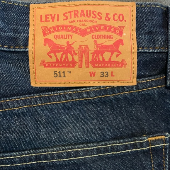 Levi’s Dark Blue Jean shorts Slim fit 511 Sz 33 - Picture 3 of 3